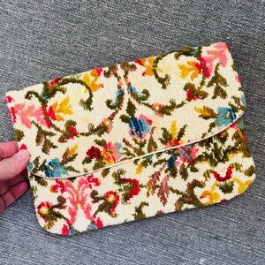 Vintage Floral Tapestry Clutch